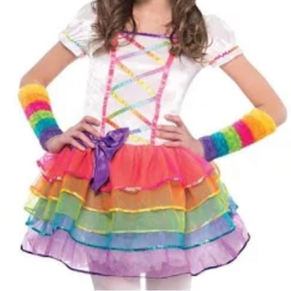 RAINBOW 🌈 UNICORN 4PC COSTUME SIZE GIRL LARGE (12-14) 🌟NWT🌟 - Picture 3 of 9